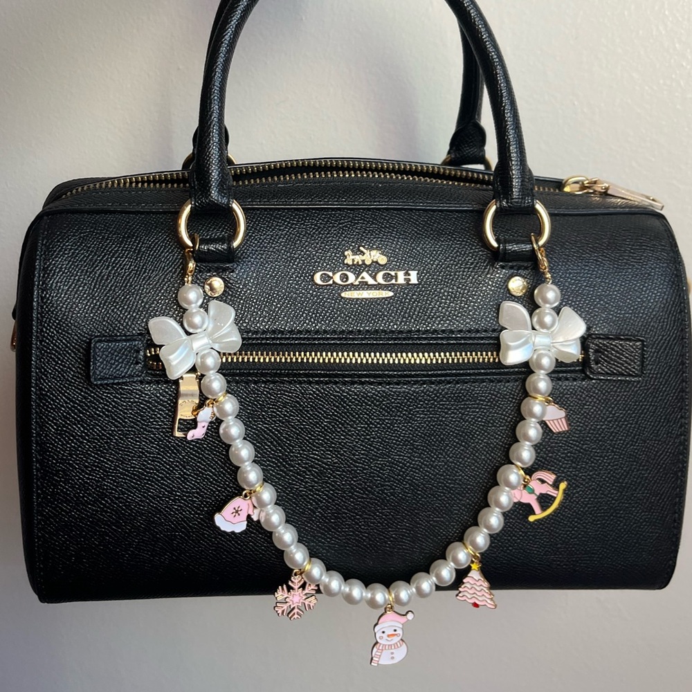 Christmas Theme Pearl Purse Charm
